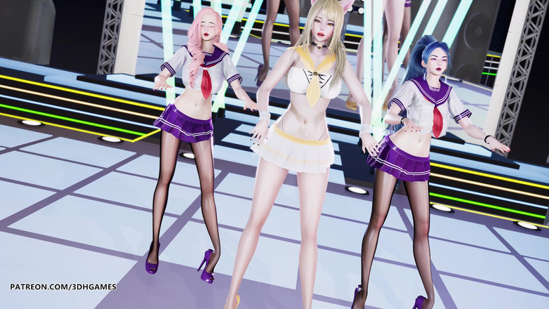 3D-Hentai Games: [mmd] Girls'Generation - Genie Ahri Seraphine Kaisa Thoát y Liên minh...