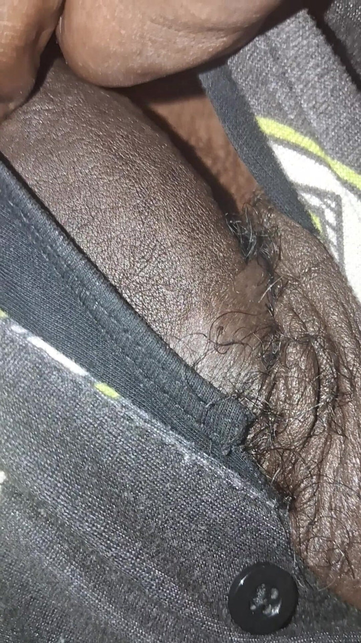 Chocolate Meat Stick: Up Close &amp; Personal Huge Balls Massive Black Uncut Dick