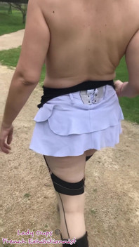 The Park Whore in Micro Skirt and Plug