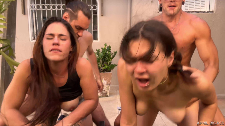 April BigAss: Quartet Drinking Pee, From Ass to Mouth, Training Whores!!