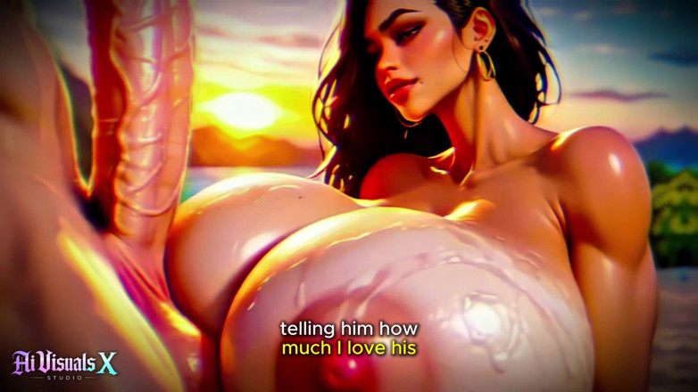 AI Visuals X: (4k) Lucah Animasi Ai 3D - Latina Baddie menyembah zakar putih besar (asmr...