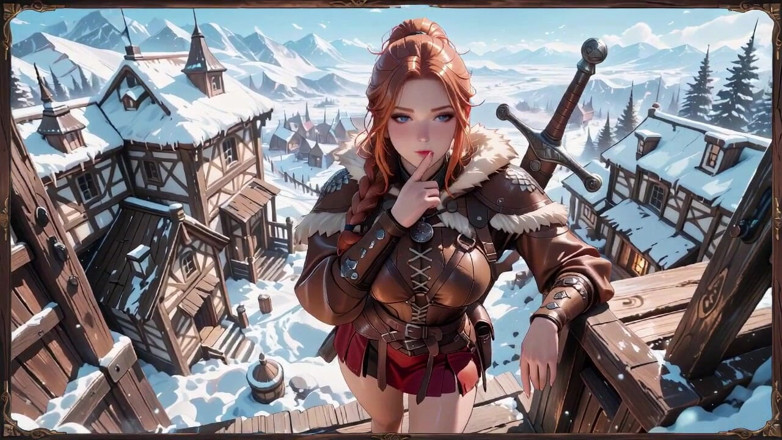 Tay Swift X: Illicit Leather Armor Seduction in Medieval Village. Cold Queen Unzips...
