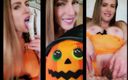 Nikki Nevada: My sexy orange lingerie Halloween 2022 dildo suck and fuck with...
