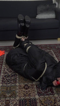 Luna Grey - down jacket bondage HD