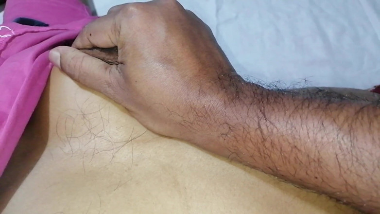 Sweety In Bed: Hot Girl with Hairy Boobs Slow Full Body Reveal Before...