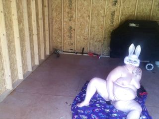 Lyla Switch: Bunny masturbates in the shed
