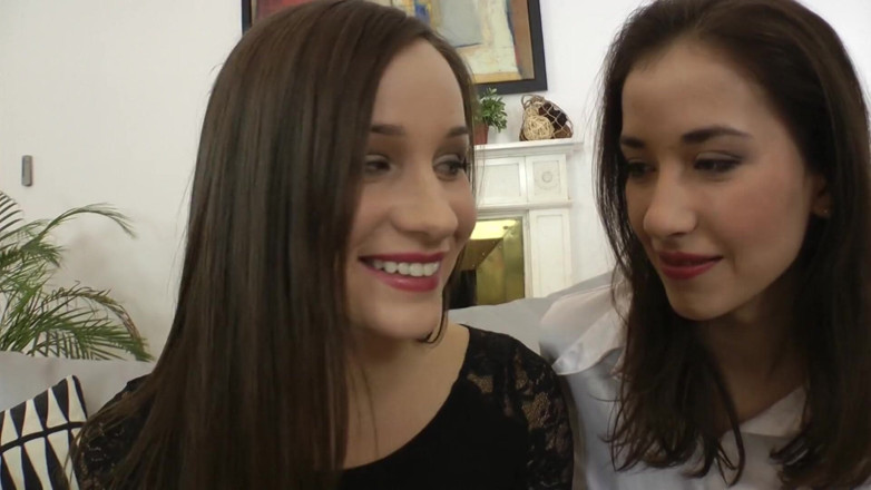 European fresh porn: Two Leggy Brunettes Enjoy Hardcore Anal Threesome