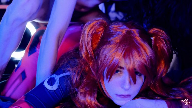 MollyRedWolf: hot randi asuka Langley 4k! dohra pravesh, 3 kamshot