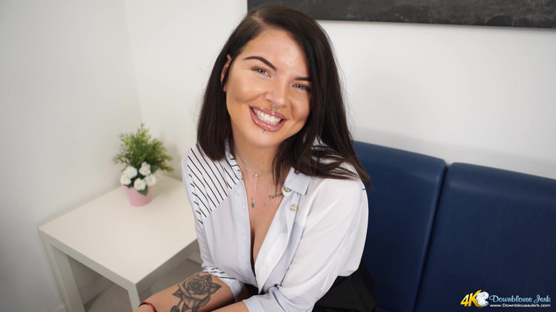 DownblouseJerk: Beth Spiby - Pierced Nipples - JOI