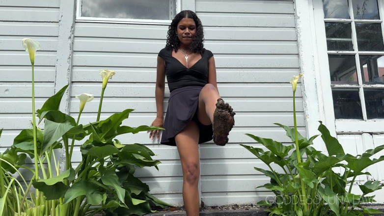 Goddess Luna Law: Lick My Muddy Feet Foot Fetish POV - Ebony Goddess Luna...
