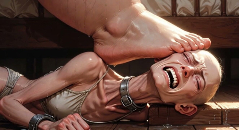 YOUR BEST FANTASY: Maîtresse Grosse Marche sur le visage d’une esclave maigre - Humiliation...