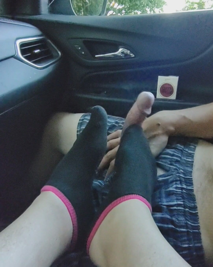 SocksAddict69: Footjob Sockjob with Black Girls' Ankle Socks - Cum on Socks