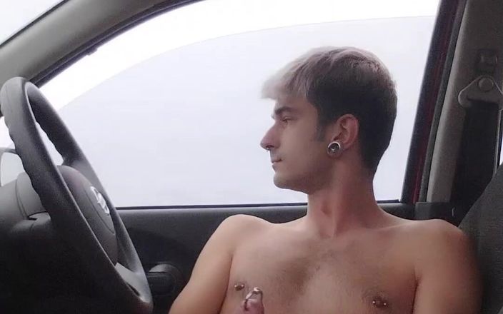 The septum guy: Wanking in the Parking and Cum
