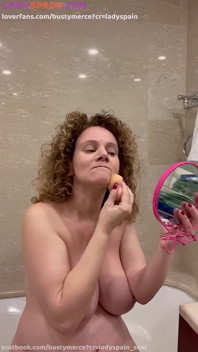 Busty Merce Puts Makeup on Fully Naked