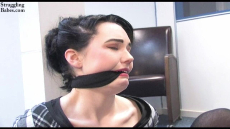 Submissed: Office Chick Cuffed and Cleavegagged
