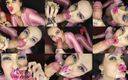 Princess18: Une bimbo aux lèvres roses et boudeuses fait une pipe...
