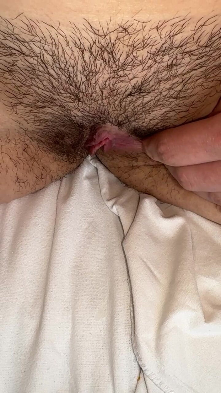 JuliaVeil: Full Bush Covered in Smegma &amp; Cream - Close up Hairy Pussy...