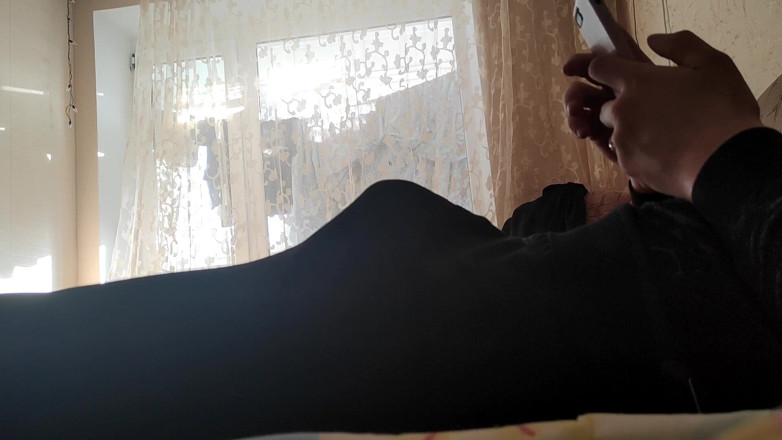 Auff: Masturbating at home in panties and watching porn