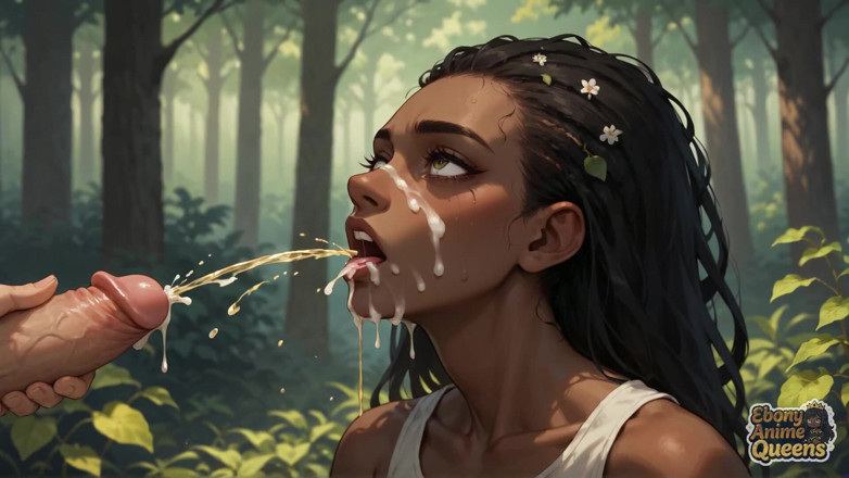 Ebony Anime Queens: Een zinderende, verschroeiende schat heeft een krankzinnige bosseks met een...