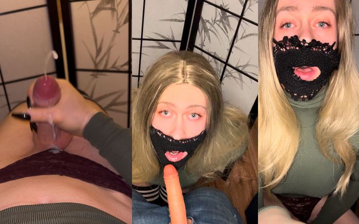 Fembaby: Tengere blonde tiener femboy zuigt lul