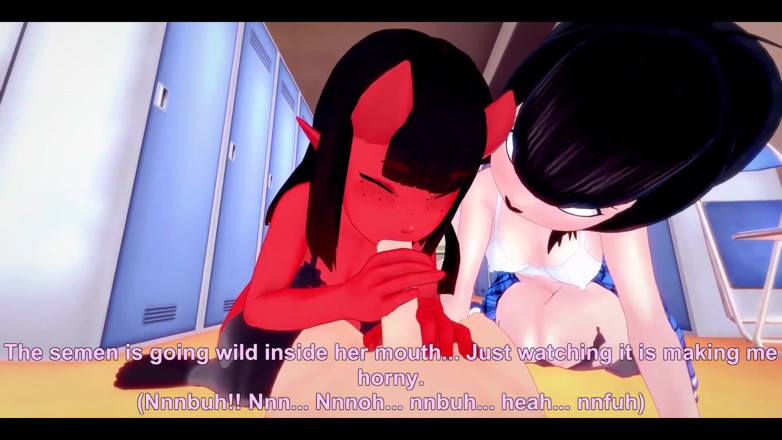 Fantasy king: Meru the Succubus &amp; Mavis Dracula in the Lockers Room