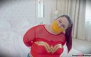 Lacey BBW Bondage: Lacey - Frogtied and Tape Gagged as Wonder Woman by Stepbrother...