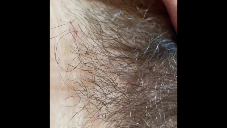 Cuteblonde666: Extreme close up on my hairy pussy and huge clitoris