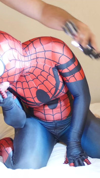 Caroline de Jaie anal for spider girl zentai encasement