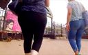 Katrin Porto: BBW leggings walk without panties