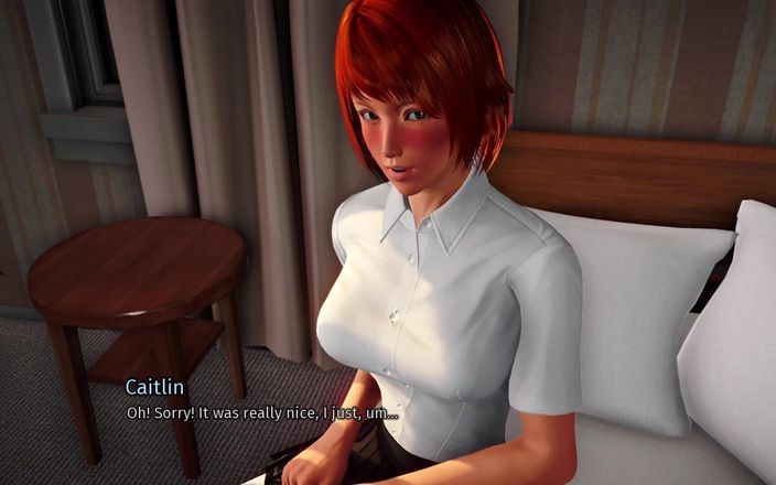 3D cartoon porn: Будинок у розколі 54 - Кейтлін потирає свою пизду членом Томаса, поки він не закінчить