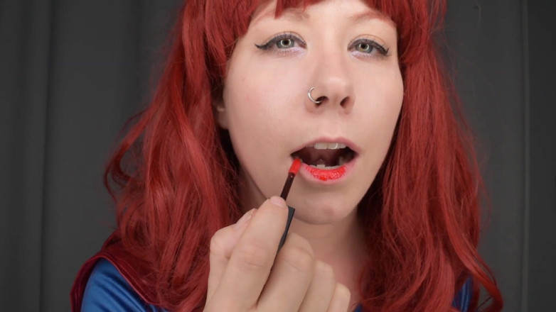 Deanna deadly: Böses supergirl braucht deinen sperma, roten lippenstift necken und WICHsanleitung