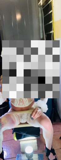 TS Shemale in High Heels Very Sexy White Stocking Lingerie Showing His Panties Outside