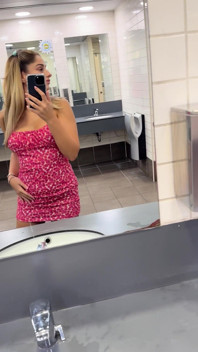 Italian Webcam Star Blonde 18 Masturbates in the Cinema and Squirts in the Toilet