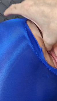 POV Monika Juicy Blue Zentai Workout Fitness