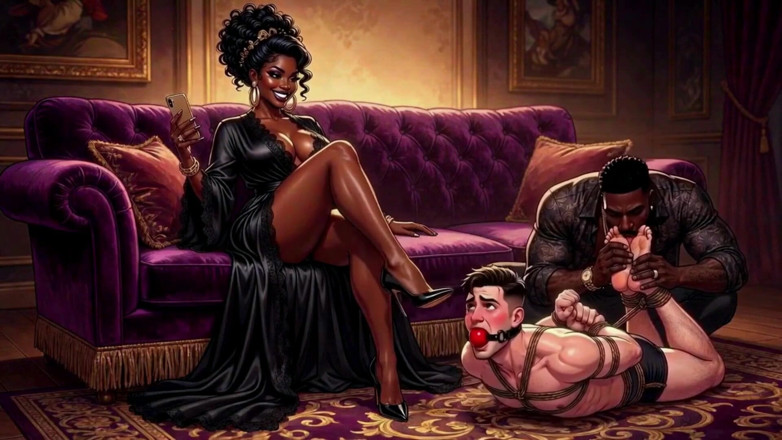 Gagged AI Cartoons: Rich Black Property