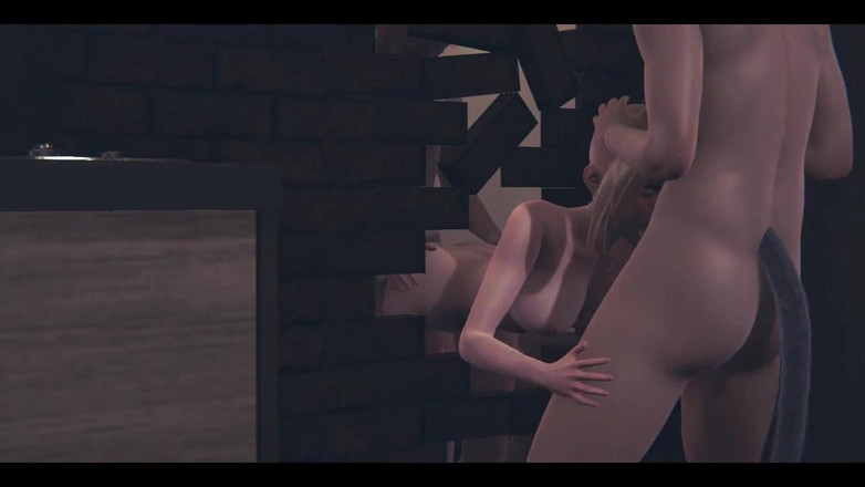 HentaiTubes: Hentai necenzurováno - lahodná blondýnka je ošukaná dvěma přáteli přes zeď -...