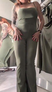 Sweet Busty MILF Changes Clothes and Tries on Different Outfits While Touching Herself