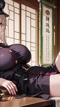 Le moment de déshabillage de la blonde Valkyrie, cet uniforme noir super fendue est dément !