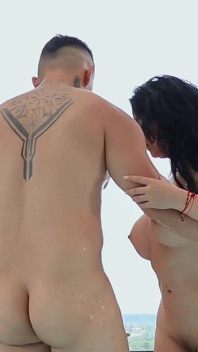 Two Hot Ass on Vacation Get Wet and Share a Stripper's Hard Cock