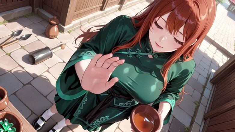 Tay Swift X: Red Hair &amp; Emerald Qipao! Lazy Seduction in the Eastern Courtyard
