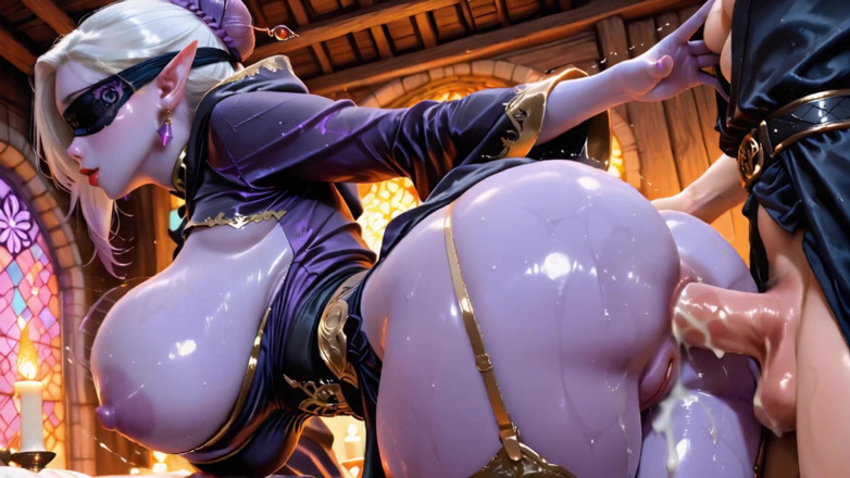 Digital Yumemi: Dark Elf Priestess Worships in the Forbidden Temple - Blindfolded Fantasy,...