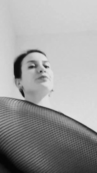 Fishnet Tights Tease in Black and White