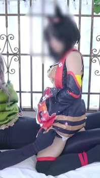 Cosplay Adult Woman Threesome Sex with Two Partners Group Scene