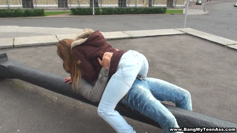 Bang My Teen Ass: Beautiful teen with big ass gets fucked anally on the...