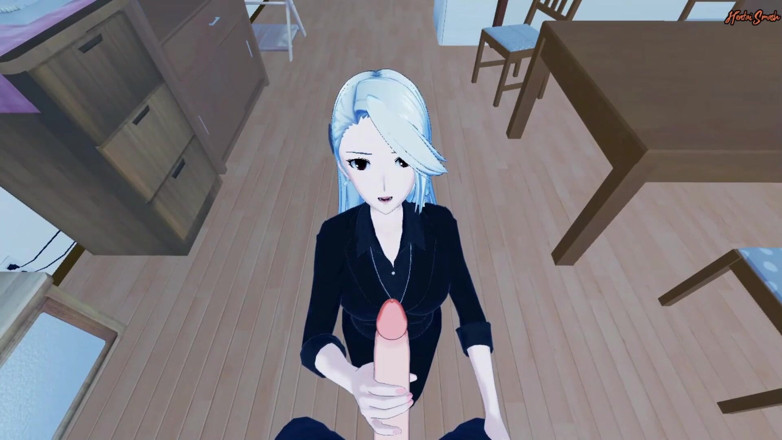 Hentai Smash: Sae Niijima głębokie gardło twojego kutasa i połyka ładunek spermy - Persona 5...