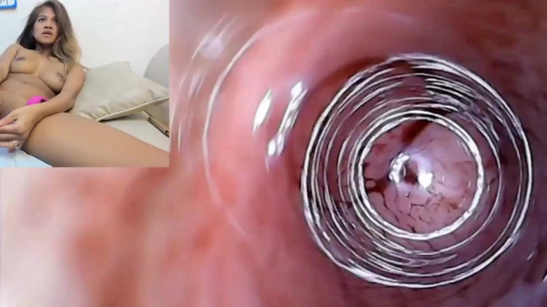 SexyGamingCouple: Endoskopische muschi-cam Aufnahmen von Creampie auf ihrem monat mit roter...