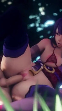 Aether Fucks Raiden Shogun in the Forest Leg up Genshin Impact Sex Spread Legs Japanese 60 Fps