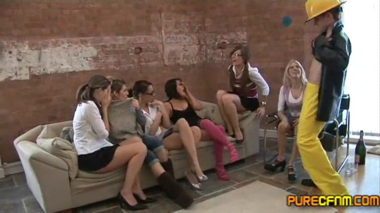 Pure CFNM: Nerdy Girls' Stripper