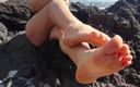 ExpressiaGirl Blowjob Cumshot Sex Inside Fuck Cum: Foot Fatish on the Beach From Sexy Teen in Swimsuit