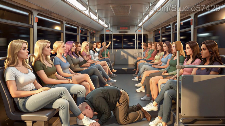 Studio 57429: Shoe Pervert Licks Women's Shoes on a Crowded Bus